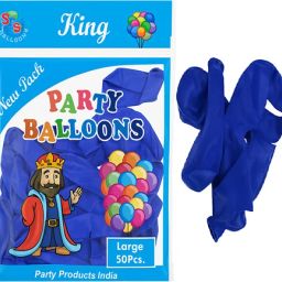 Solid Pack of 50 Metallic Blue Balloons (10") – Chrome Finish Latex For Party (India) Balloon-image-11