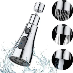 720°Degree Universal Kitchen Faucet 3-Function Pull Down Sink Sprayer Attachment Faucet Nozzle-image-92