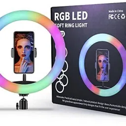 Speeqo 10" Selfie RGB LED Ring Light Dimmable with 21 Colours and Shutter for Live Stream for YouTube, Makeup, Photography, Video Shooting, Light for Reels, Vigo, Studio Lighting, taka Tak Videos (Without Tripod) Ring Flash Ring Flash-picture-23