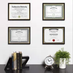 A4 Certificate Frames,A4 Size Photo Frame Black Frame,Set of 4 (Black-A4 Frame) 8.12 inch wodden-image-7