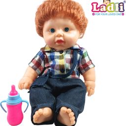 Cute Doll Soft Body Mix check dress and kids wallet Golu Baba Toy for Kids-31