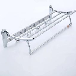 Heavy Square Stainless Steel Folding Towel Rack (24 inch Long) Pack of (1) Steel Towel Holder-image-14