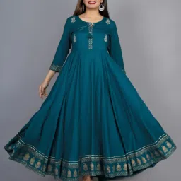 Embroidered Viscose Rayon Stitched Anarkali Gown-image-62