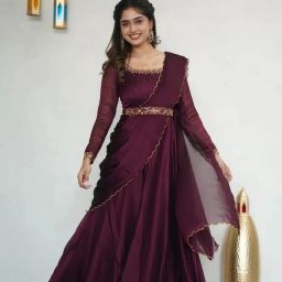 Solid Semi Stitched Lehenga Choli-image-33