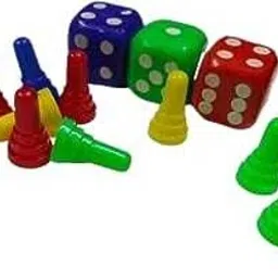 Ludo Dice and Token (Pack of 2) - Multicolor Board Game Accessories Carrom Pawns-28