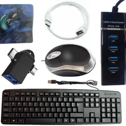 ANJO Keyboard-LED Mouse-Pad-3.0 USB Hub-Cleaner-OTG M&C Type 2in1-Ext Cable 1.5m-LED Combo Set-1