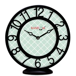 RANDOM Turquoise Blue & Black Round Printed Contemporary Analogue Wall Clock-picture-49