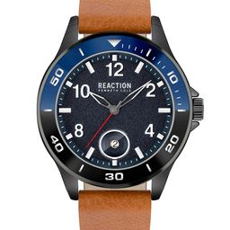 REACTION KENNETH COLE Men Blue Dial & Brown Leather Straps Analogue Watch KRWGB2193502-33