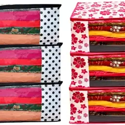 ANNORA INTERNATIONAL Saree cover/ Travel Bag/ Clothes cover Designer Multi Combo Non Woven fabric Cotton Laundry Bag-image-23