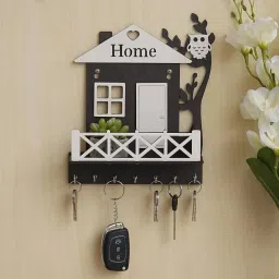 Premium 'HOME' SheWooden Key Holder for Home/Office Decor Wood Key Holder-image-5