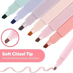 adoere Cute Aesthetic Modern Minimal Pastel Tip Highlighters Pen Soft Chisel Marker image 4