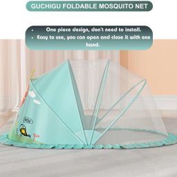 guchigu Polyester Infants Portable Baby Folding Crib Mosquito Tent Net Sun Shelter for Infants Mosquito Net image 2