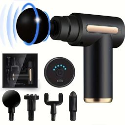 GJSHOP Full Body Massage Gun for Pain Relief | Deep Tissue Percussion Massager |4 Heads Mini Gun Massager Machine for Pain Relief - Body,Shoulders, Back,Feet Massager Massager-image-27