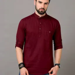 Men Solid Cotton Blend Straight Kurta-picture-20