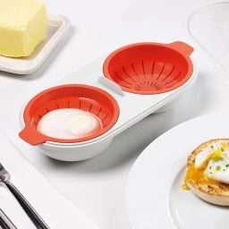 Food Grade Double Cup Egg Boiler, Home Kitchen BPA Free Egg Cooker-23