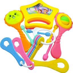 Colourful Plastic Non-Toxic Set of 6 Attractive Rattles for New Borns, Baby,Kid Rattle-20