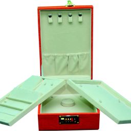 All In One Jewellery Jewel Boxes Big Locker Set Box Storage Box Organizer Box Gift Box for Women and girls Neklaces Earring Ring And chains with 2 Trays. (Orange Red Solid Colour) size (12×8) jewellery storage, locker set box, all in one jewellery box Vanity Box-32