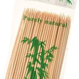 100pcs Bamboo BBQ Skewers Disposable Bamboo Dessert Fork, Dinner Fork, Fruit Fork, Roast Fork, Salad Fork, Serving Fork, Spork Set-0