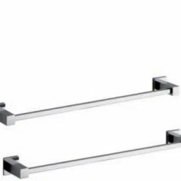 TOWEL ROD SQUARE SHAPE 24 INCHES (2FEET) SET OF 2 SILVER Towel Holder-image-4