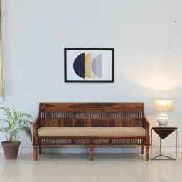 mudramark from pepperfry Aramika Sheesham Wood 3 Seater Sofa In Honey Oak Finish-picture-24