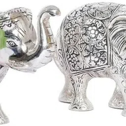 Elephant Pair Statue Set Enhance ,Home,Office Table Decorative Showpiece - 13 cm-image-19