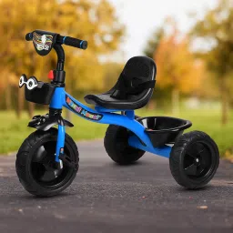 Tricycle with Safety Harness, Non-Slip Pedals and Front & Back Storage Baskets Tricycle-image-46