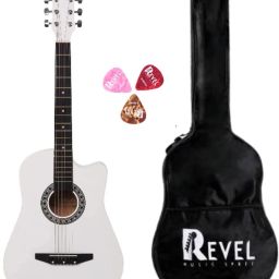 RVL-38C-LGP-WH 38 Inch Cutaway Design Guitar with bag and plectrums Acoustic Guitar Whitewood Rosewood Right Hand Orientation-picture-24