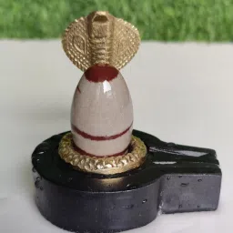Original/ Natural Narmadeswar Shivling With Jaldhari Naag, Nandi For Tempal Puja Decorative Showpiece - 15 cm-image-85