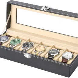 Premium PU Leather Watch Organizer Watch Box-17