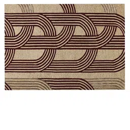 saraswatii global Red & Brown Geometric Printed Hand Tufted Rectangular Carpet image 2