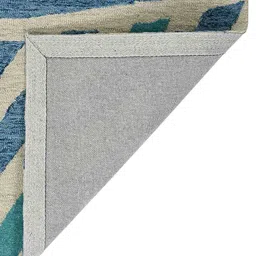 saraswatii global Blue & Grey Geometric-Printed  Hand Tufted Rectangular Carpet image 3