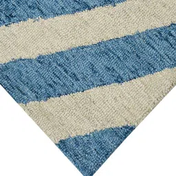saraswatii global Blue & Grey Geometric-Printed  Hand Tufted Rectangular Carpet image 4