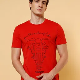 Wrangler Graphic Printed Round Neck Cotton T-shirt-picture-39