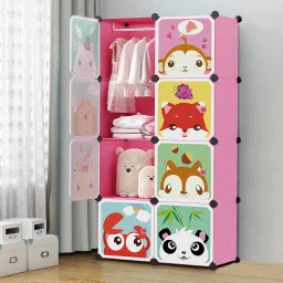 8-Door 8-Shelf Plastic Carbon Steel Collapsible Wardrobe-image-16