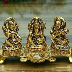 laxmi g Ganesh G With Saraswati G Decorative Showpiece-14 cm-image-37