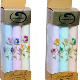 Johnnie Boy cotton handkerchief for girls or women with embroidery of flower design hanky ["Multicolor"] Handkerchief-image-90