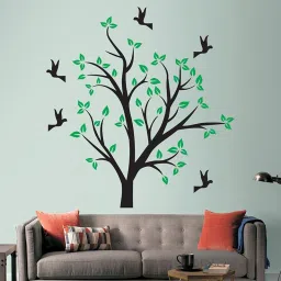Bird Tree 2 FLOWER Wall art Stencil TREE PATTERN Size:- ( 16 X 24 ) beautiful Wall Art Stencil (Pack of 1) Reusable Wall Painting Stencil for Home / office Decoration Wall Stencil Wall Stencil Stencil-19