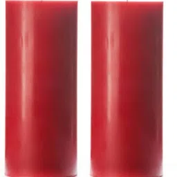 Maroon Big Non Scented Pillar Candle (2" × 6" Each) (Pack of 2 Pcs) Candle-image-9