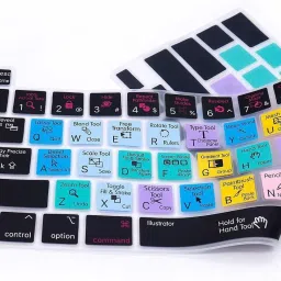 Saco Shortcuts Hotkey Silicone Keyboard Cover Protector for 13 inch 2020 (Model A2289 / A2251 / A2338 M1 Chip) and for 16"2019 (Model A2141) - Illustrator AI Pro 13 inch 2020 (Model A2289 / A2251 / A2338 M1 Chip) and for Pro 16”2019 (Model A2141) Keyboard Skin image 4