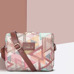 Multicolor Women Sling Bag Printed Handicraft Fabric Crossbody Bag for Women, Multir-Triangle Design-image-19