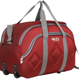 58 L Strolley Duffel Bag - WDB-1172 Stylish and Spacy Wheel Duffel Bag For Traveling Dufflel and more - Maroon - Large Capacity-image-59