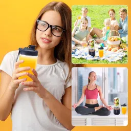 maanyratt fashion Portable Juicer Blender 40W Juicer Mixer Grinder (Portable Juicer | 2 Jars) Mixer Juicer Jar image 4