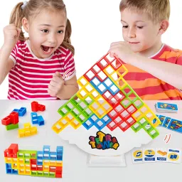 toybot 36 Pcs Tetra Tower Balancing Stacking Bulding Blocks Game With 22 Cards image 3