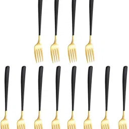 Titanium Plated Gold Dinner/Salad Forks Set Stainless Steel Dessert Fork, Dinner Fork, Fruit Fork, Salad Fork Set-14