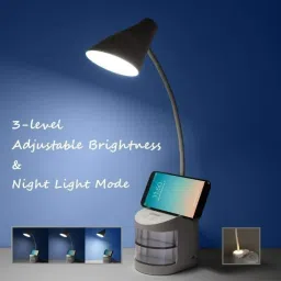 akr rechargeable study lamp for students eye protection, table lamp for study led light, adjustable table lamp, desk light for computer table, Study Lamp (45 cm, White) Table Lamp image 2