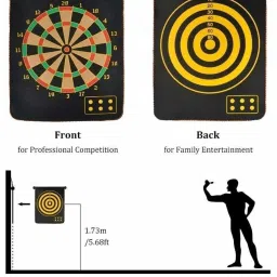 trade globe Double Sided Magnet Dart Board Game with Darts 12 Inches Board 30 cm Dart Board image 4