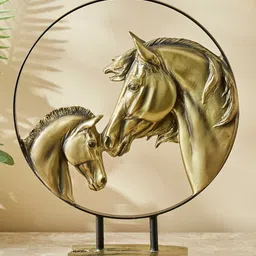 Home Centre Gold-Plated Corsica Horse with Metal Ring Figurine-image-32
