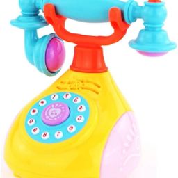 Retro Style Landline Telephone Musical Phone Toy for Kids with Light and Sound Effects-38