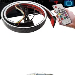 prtek Carbon Fibre LED Rear Spoiler with Remote Control for Car Trunk Universal Exterior Car LED Tail Light Strip fit for Roof, Wing, Brake Light, Turn Signal Light Spoiler Lip Kit m48 Car Fancy Lights-picture-34