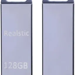 Realstic USB Flash Drive 2.0 Pen Drive 128 GB Silver 128 GB Pen Drive Compatible with Mobile, Laptop USB 2.0 Plastic Case-19